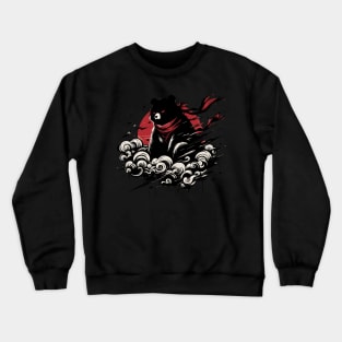 Cool Ninja Panda Bear Japanese Retro Vintage Style Crewneck Sweatshirt